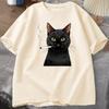 Smoking Cat TShirt Unisex Funny Y2K Vintage Trendy Streetwear Graphic T Shirt Edgy Cat Lover Tshirt Round Neck Short Sleeved Tee