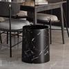 Beiyou Large Round Open-Top Trash Can Set (Black Marble Pattern)