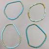 4pcs/set Bohemia Turquoise Color Seedbeads Stretch Bracelet Jewelry Glassbeads Elastic Handmade for Women Girls Daily Wear Gifts