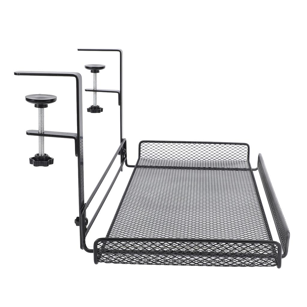 Under Desk   Clamp On Storage Shelf Basket Cable Management Tray for Wire Router Power Strip