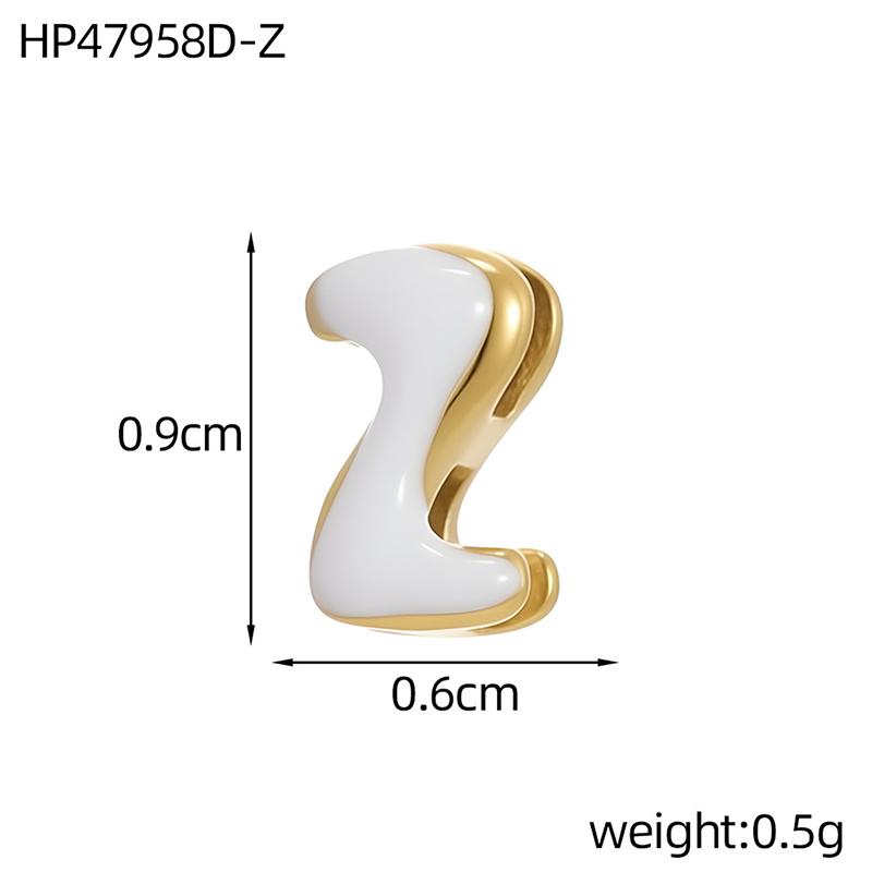 

Colorful Stainless Steel A-Z Initial Alphabet 3D Bubble Letters Gold Plated Enamel Drip Oil Fashionable Jewelry Pendants Charms Z