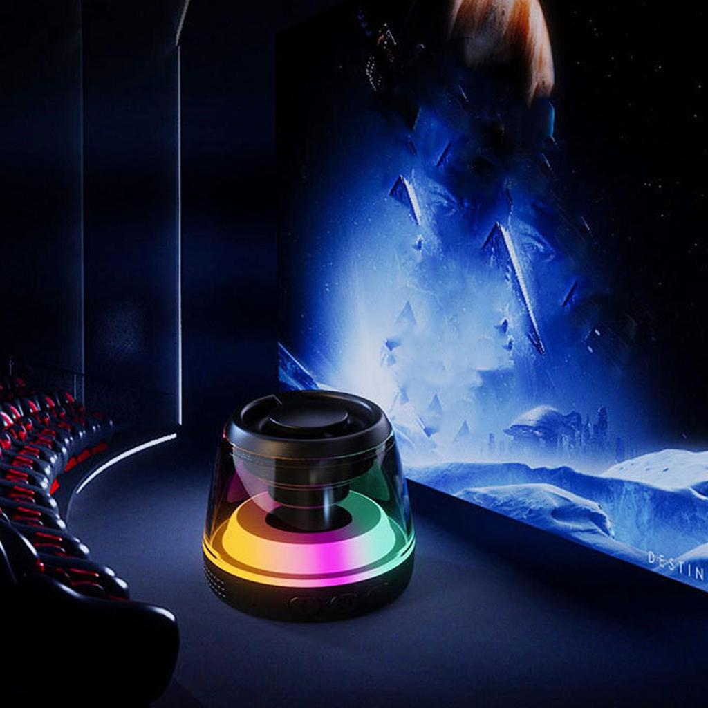 Magnetisch   S     5.3 St eo Sound Tragbarer Drahtloser S   mit RBG-Licht für Outdoor-Party Zuhause Reise Schwarz
