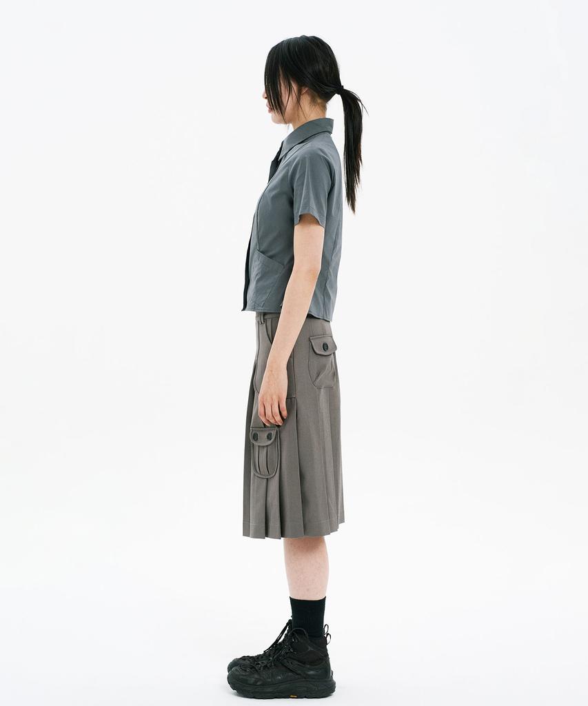 Hanahi Under Pocket Half Shirts Gray