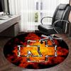 1pc Flaming Symbol Round carpet, Made of Polyester,Perfect for Decorating Office Chairs, Living Rooms