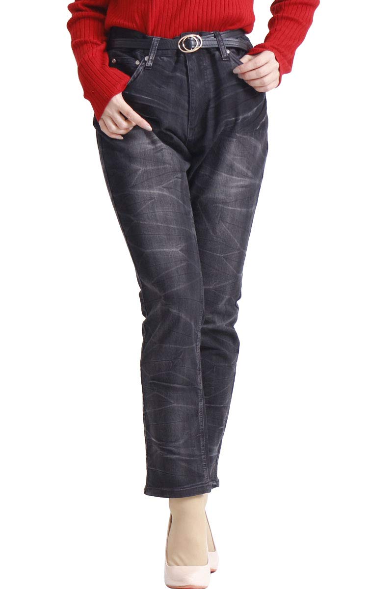 Gold Japan Plus Size Denim Skinny Stretch Elastic Size Black Women s Jeans, Wash, Waist, L, 5L, (tkb-127679430) чёрный