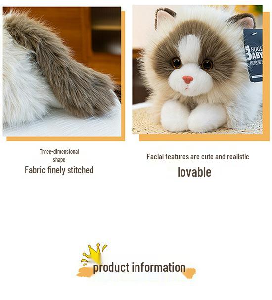 Gemütliche Katzen-Plüschpuppe - Niedliches Begleitkissen & Beruhigendes Geschenk für Mädchen