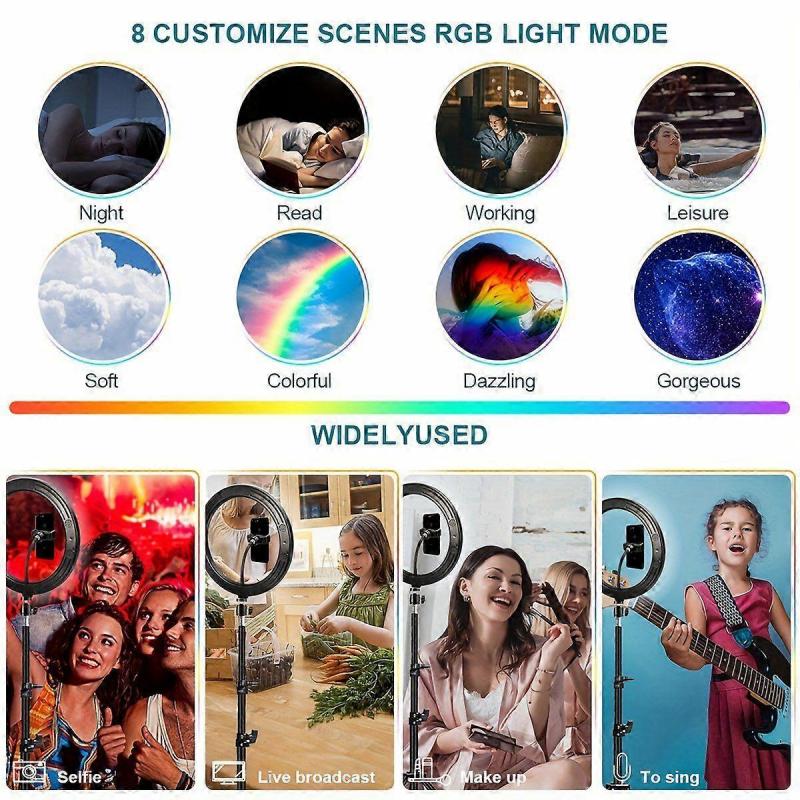 On-Site Fill Light Mobile Phone Rgb Ring Light Anchor Selfie Tiktok Beauty Light Photography Tripod