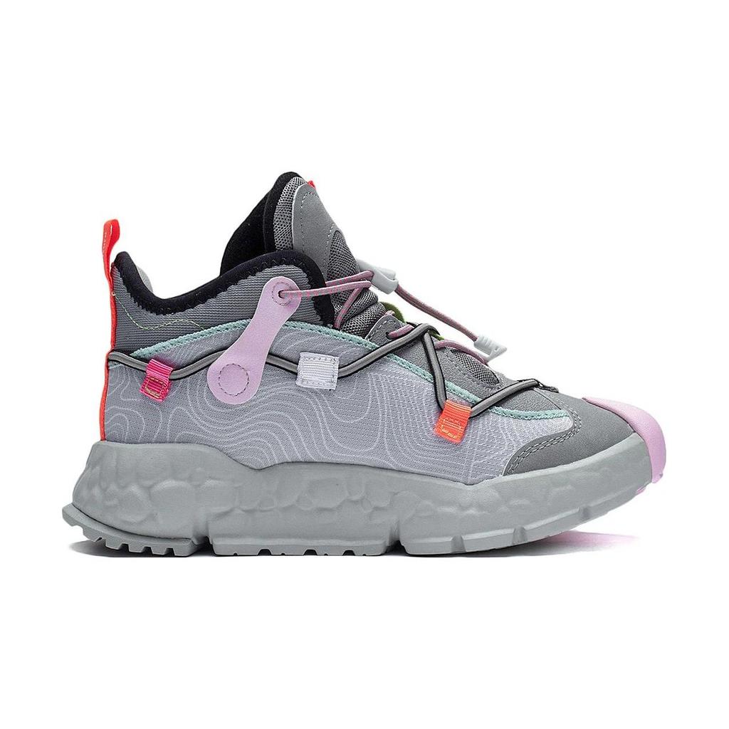 Li Ning Bequeme Vielseitige Verschleißfeste Mid-Top Outdoor-Schuhe Kinderschuhe Gletschergrau YKES006-4