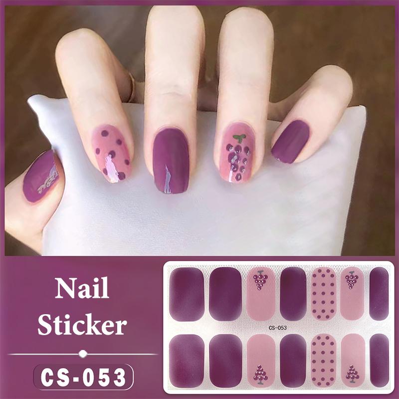 14 Nails Simple Waterproof Nail Wraps Full Cover Nail Stickers Firm And Not Easy To Fall Off Multi Color Nail Art For Women'S D