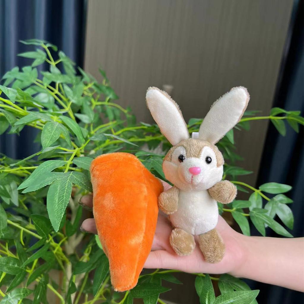 Lovely Rabbit Plush Backpack For Kids With Soft Short Fur Keychain And