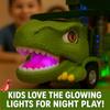 Cool 2-in-1 Dinosaur Electric Slide Track Car Toy - Music & Lights Dino Truck, Auto Obstacle Avoidance Children Gift for Holiday