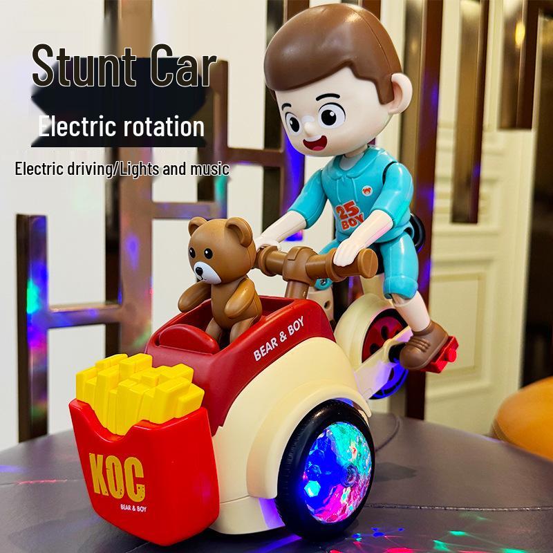 Triciclo Elétrico Rotativo Infantil com Luzes e Música