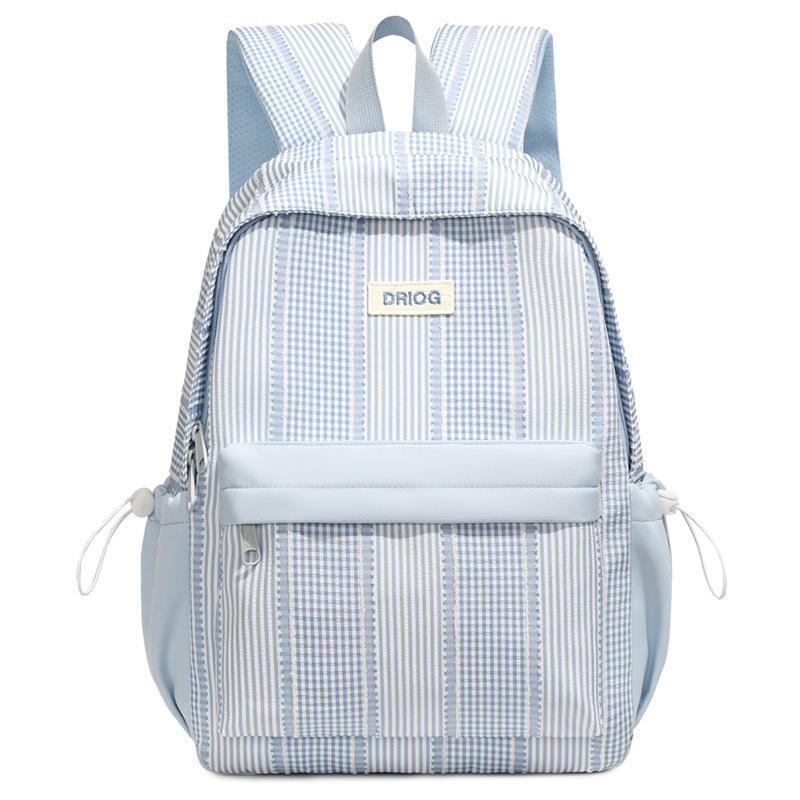 Gestreifter Schülerrucksack Damen Leichter Rucksack mit großem Fassungsvermögen
