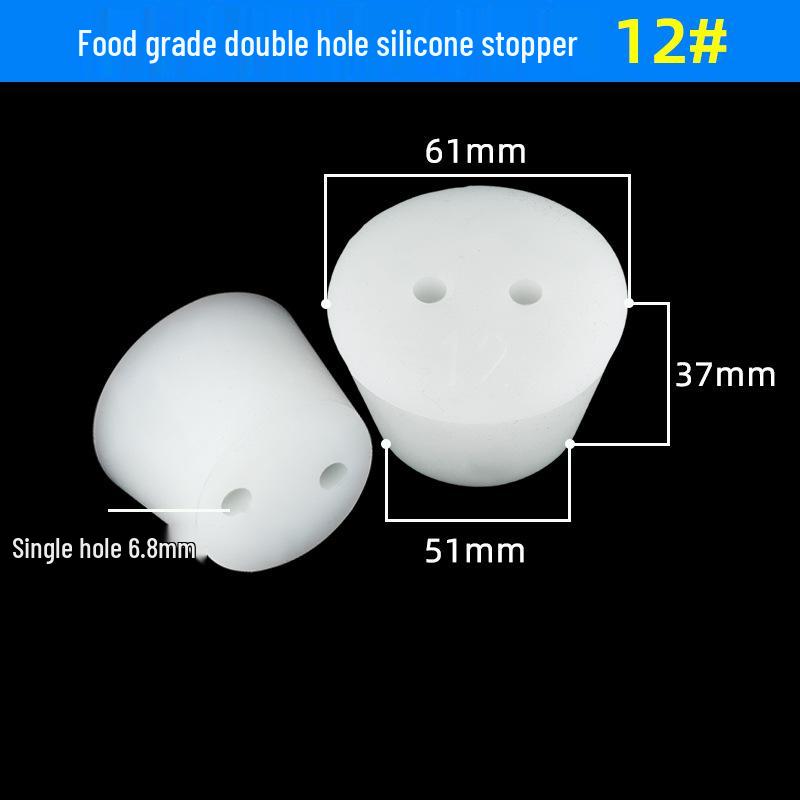 Hole-Punched Food Grade Silicone Stopper for Test Tubes, Bottles, and Water Pipes.
