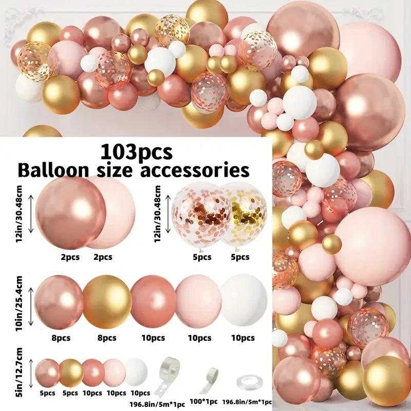 

Свадьба Круглый Матовый Большой Шар Свадьба День Рождения Набор для Вечеринки Украшение Атмосфера Украшение rose gold set 01