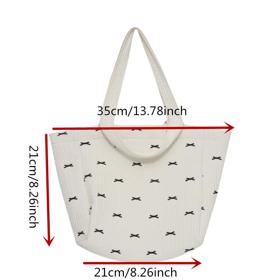 Butterfly Embroidered Quilted Diaper Tote: Large Capacity Mommy & Baby Stroller Organizer