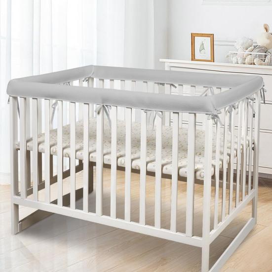 1 Set Breathable Mesh Crib Rail Cover, Soft Baby Teething Protector for Crib Rails, Thick Pad for Toddler Bed, Edge Guard for Nursery