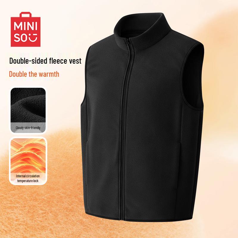 MINISO Мужской двусторонний флисовый жилет M