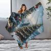 Tuniu Winter Forest Throw Blanket Cozy Sofa Bed Decoration Warm Fleece Blanket Outdoor Blanket