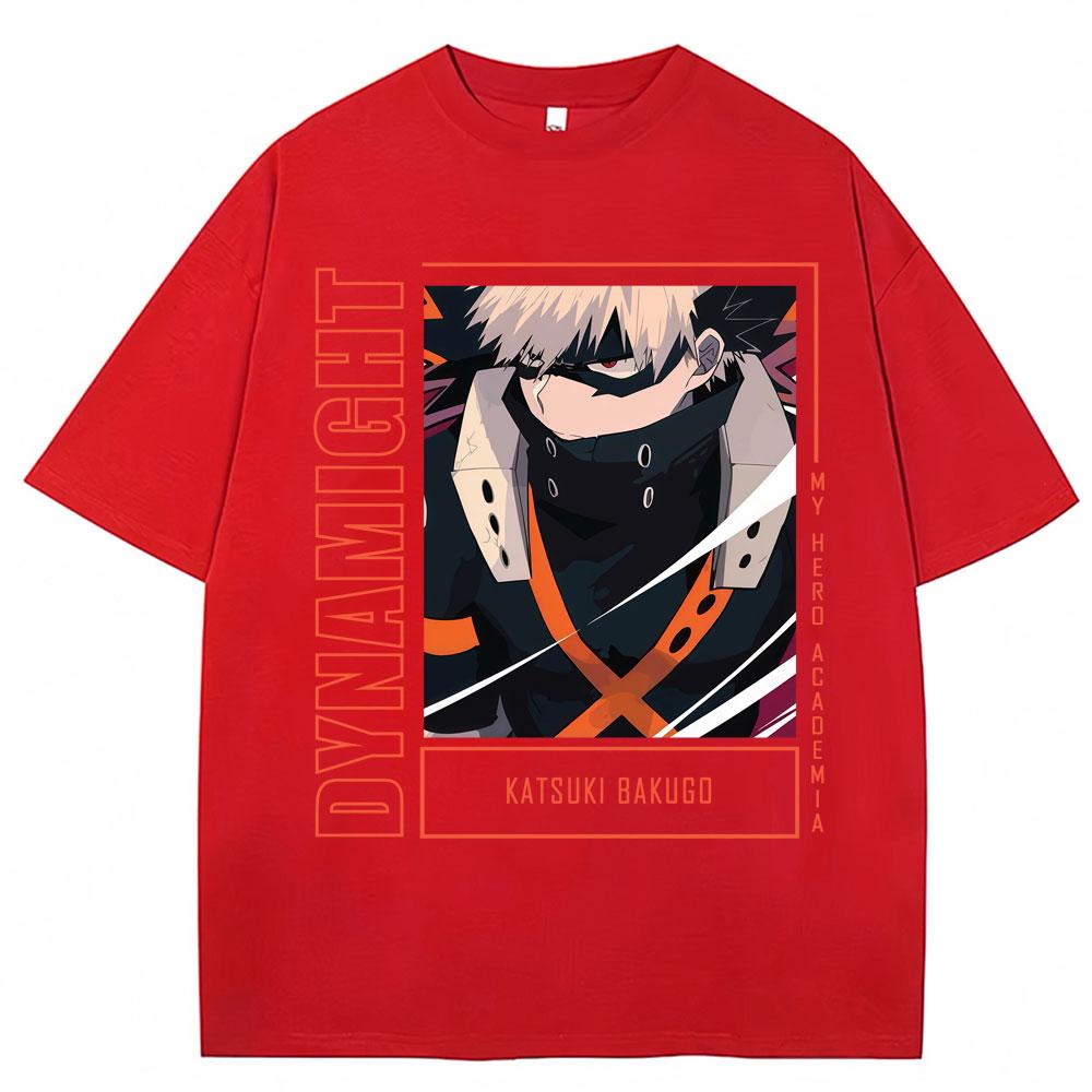 

Anime My Hero Academia Graphic TShirt Vintage Harajuku Fashion Bakugou Katsuki Short Sleeve Unisex Women Oversized Cotton T Shirt S