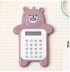

Cartoon Cute Bear Calculator Korean Fashion Mini Portable Small Pupil Computer Office Electronics Supplies Brown
