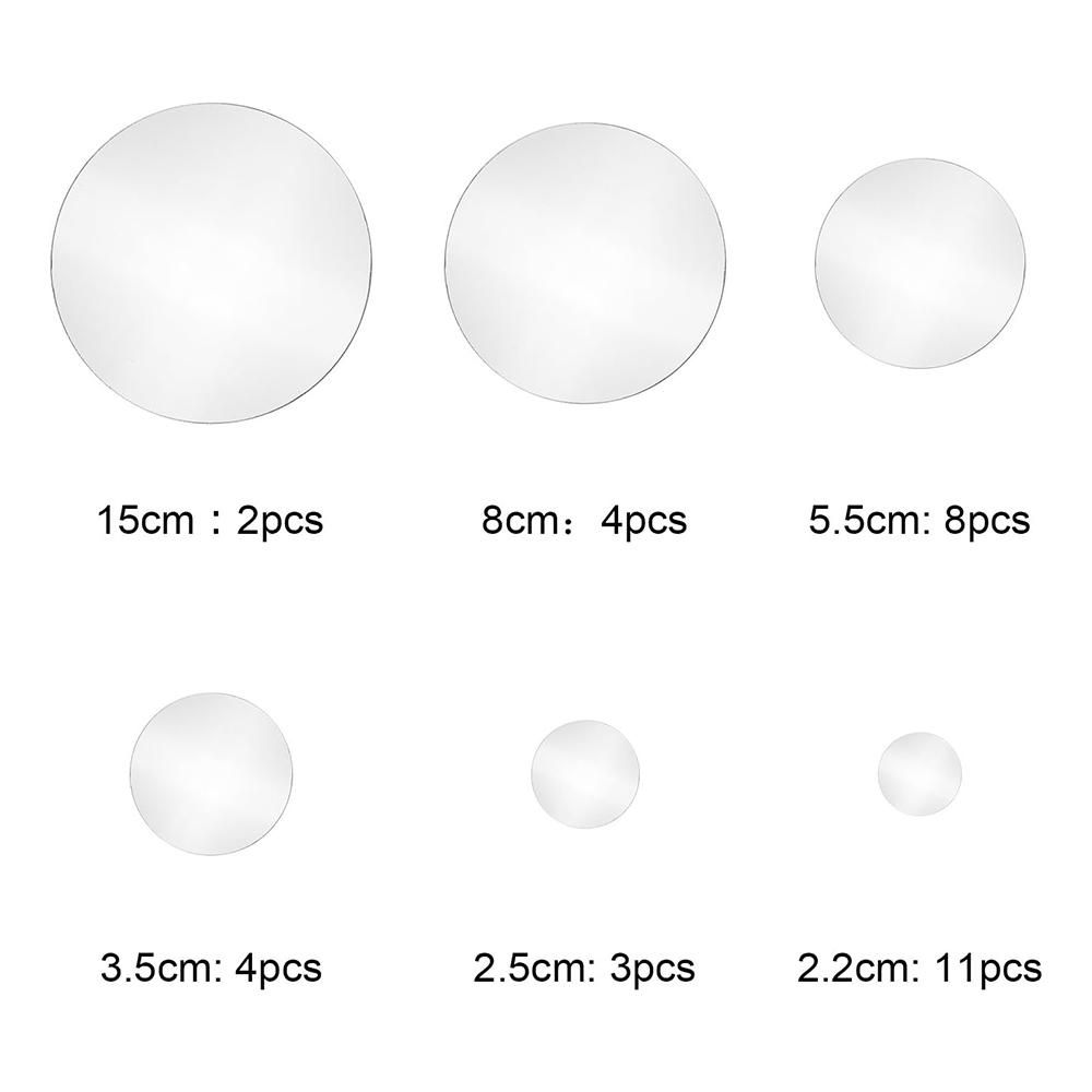 

32 шт. Большие круглые настенные зеркальные наклейки, акриловые клейкие круглые зеркала, украшение для стола, дома, квартиры, гибкие большие точки, декор Silver