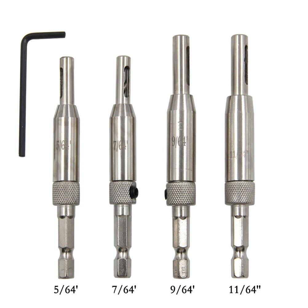 High Speed Steel Self Centering Hinge Drill Bits 4pcs for Accurate For Pilot Holes in Door and Cabinet Installation