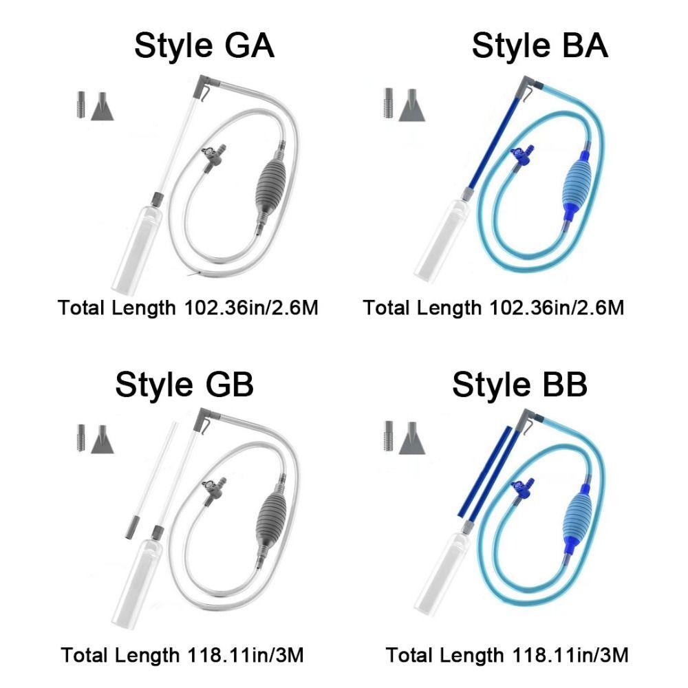Handheld Fish Tank Water Changer Semi-Automatic with Outlet Valve Aquarium Siphon Cleaner Extension Tube with Filter Grid Kit