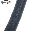 Spceddy MCX 15palcový JDM Černý Skutečná kůže Tuningový Sportovní Volant Klasický Závodní Volant Perforovaný 380mm Stříbrný