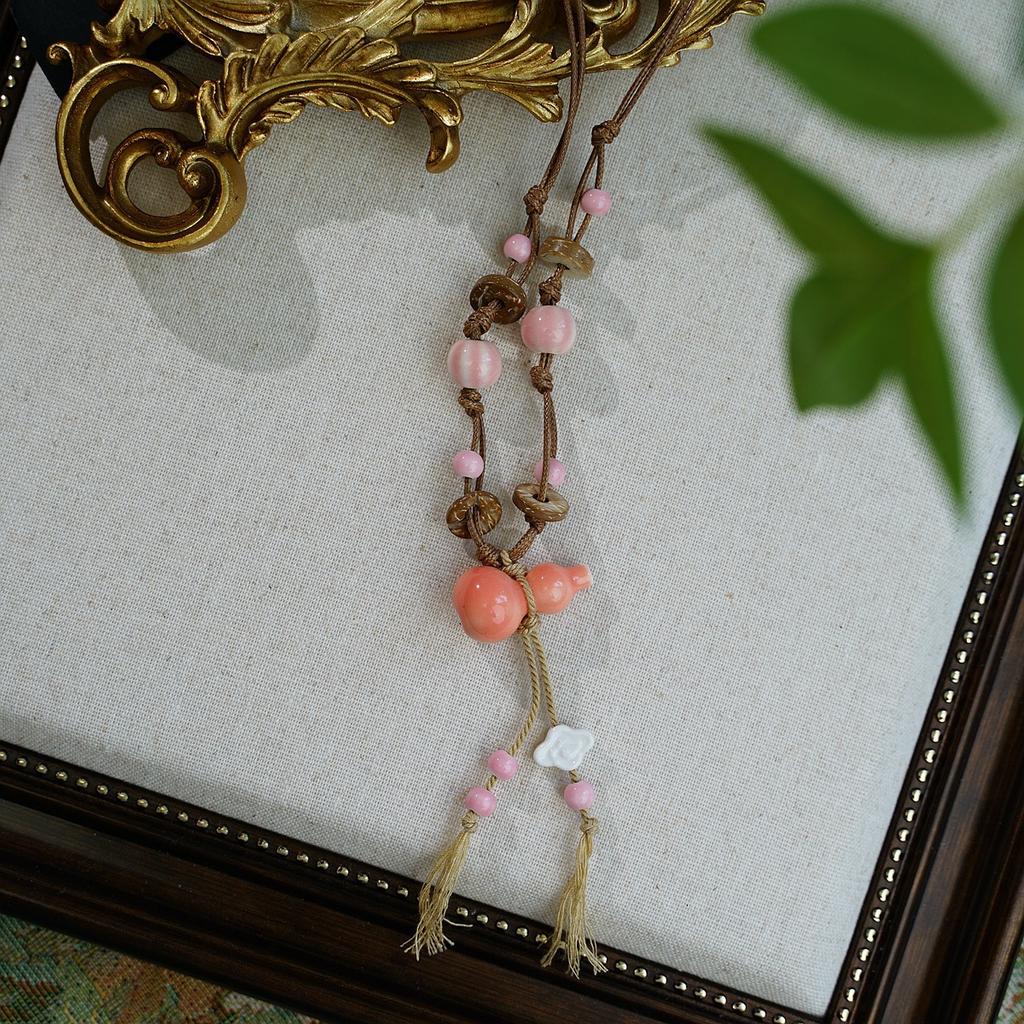 Hot-selling ceramic mushroom necklace accessories niche design necklace high sense