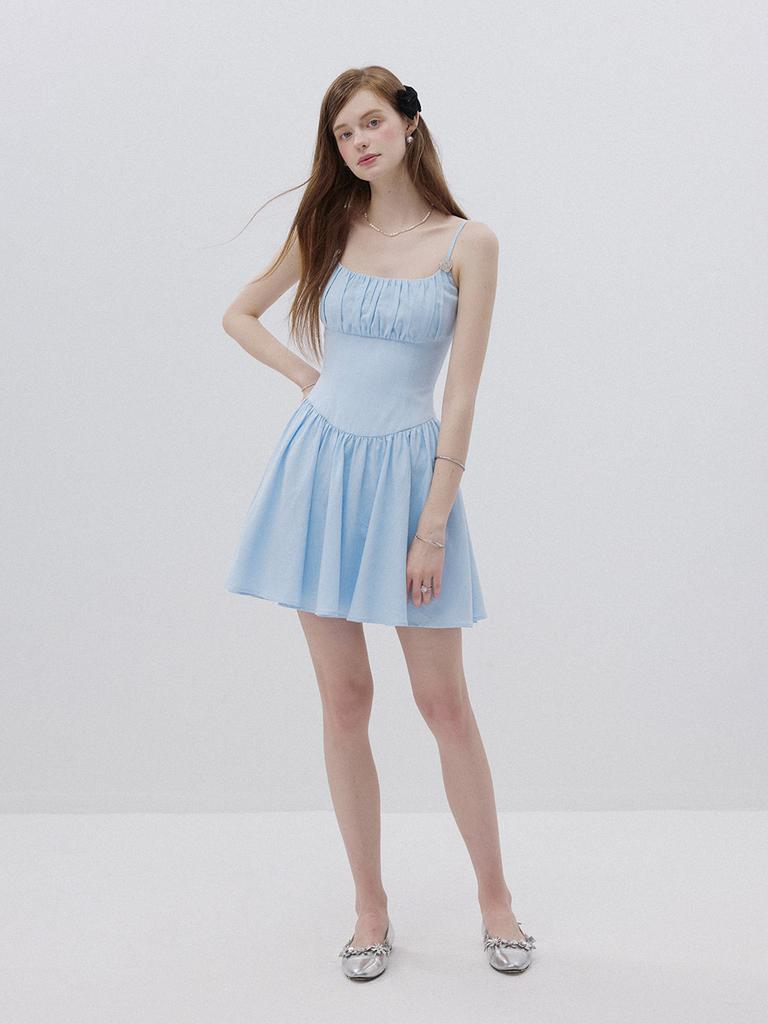 Sinseuden Cotton Candy Strap Mini Dress Sky Blue
