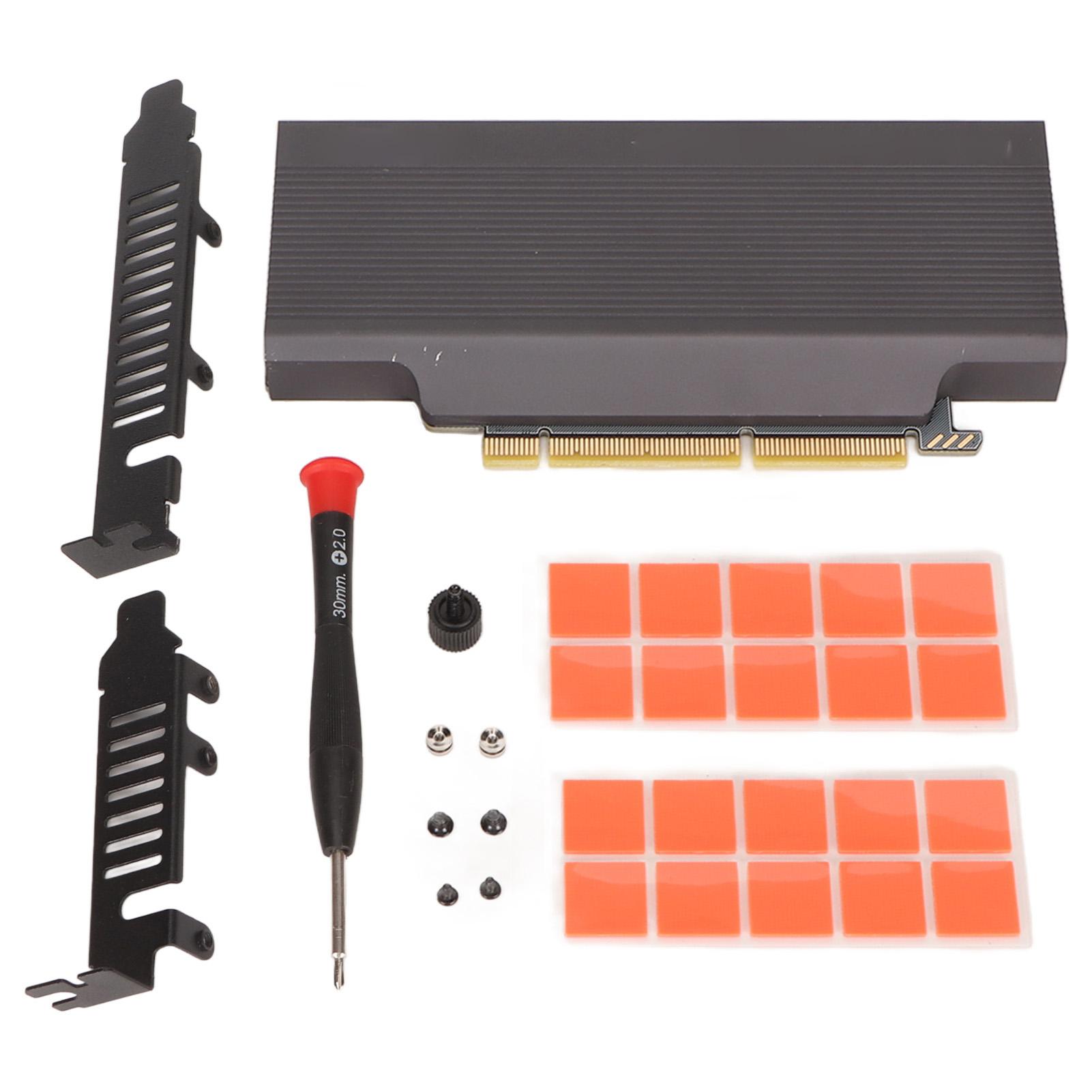 

Подвійний адаптер M.2 PCIe NVMe 32 Гбіт/с Потовщена стабільна передача Карта-адаптер PCIe 4.0 до NVMe для