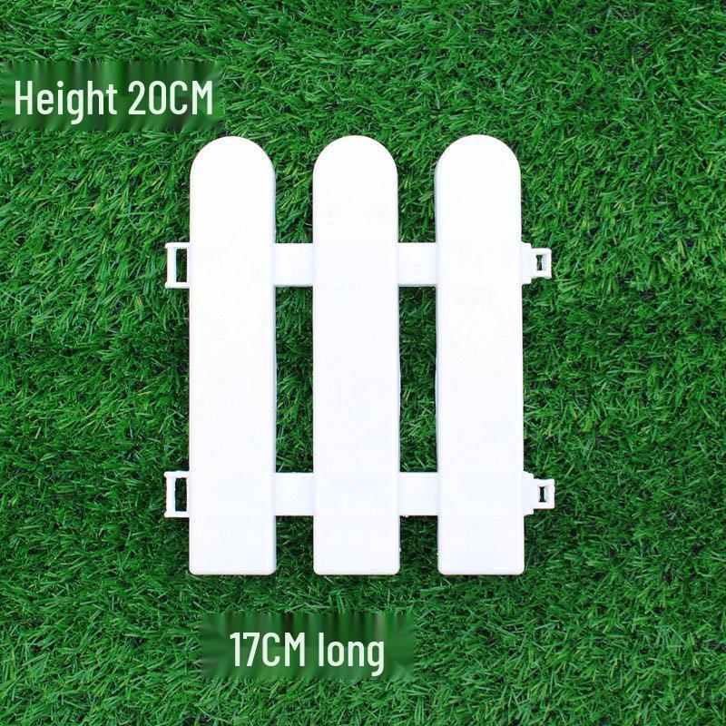 White Plastic Picket Fence for Garden, Flower Bed, or Kindergarten Decoration