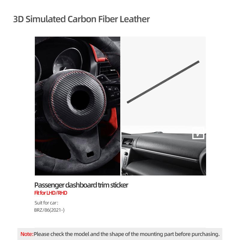 For Subaru BRZ/Toyota GR86 2025- Made of Alcantara Carbon Fiber Dashboard Trim Sticker Co-pilot Decor Car Interior Accessories