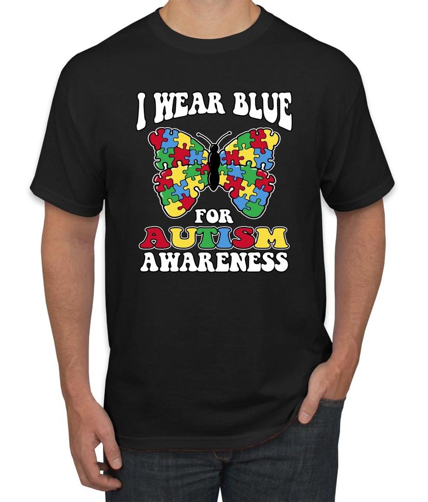 I Wear Blue for Autism Awareness Men's T- Shirt