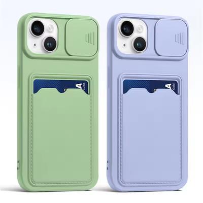Sliding Window Camera Shockproof Case For iPhone 16 15 13 12 11 14 ProMax X XS MAX XR  Card Wallet Lens Protection Cover