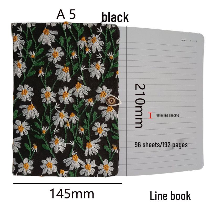 A6 Embroidery Cloth Notebook: Student Planner & Diary
