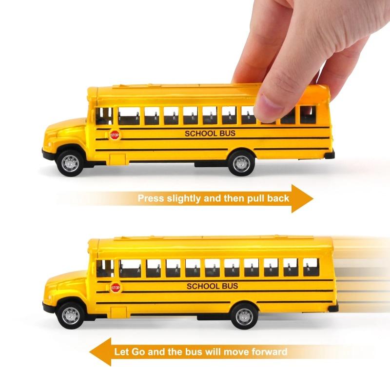 Simulation Alloy School Bus Inertia Toys Car Model Pull Back Car Interactive Toys Car Collection Educational Boy Gifts