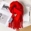 100 pure wool scarves for men's autumn and winter gray double-sided high-end gift boyfriend men's cashmere shawl