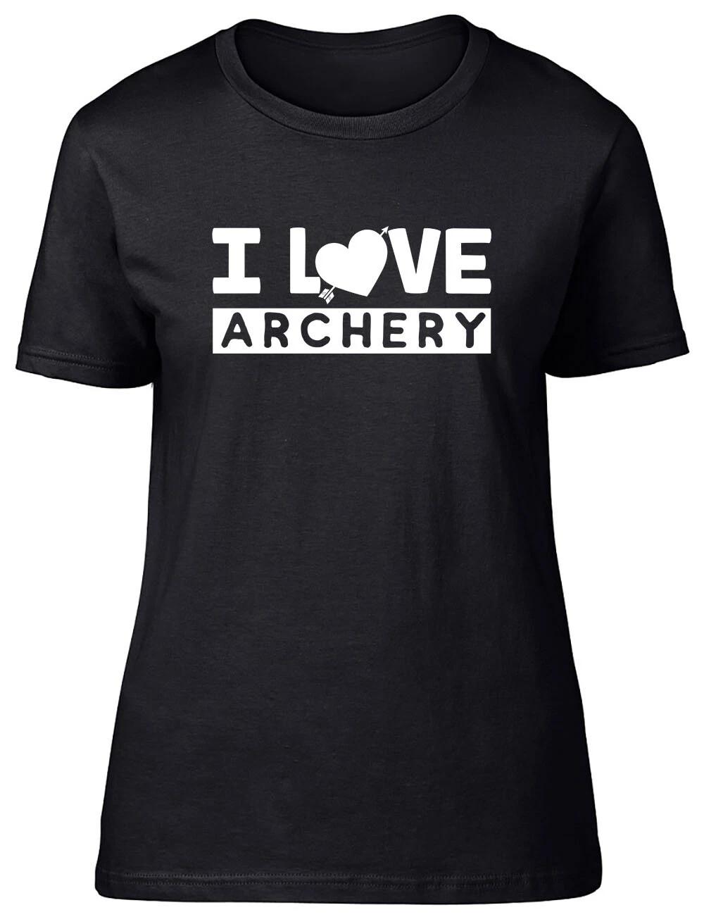 I Love Archery Fitted Womens Ladies T Shirt XL