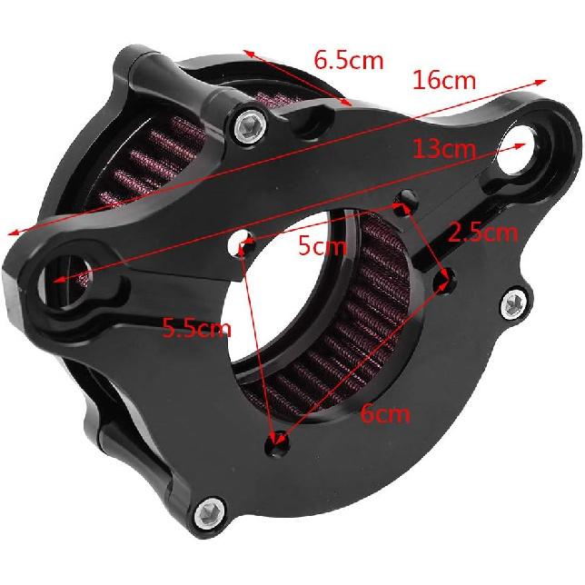 Air Cleaner Intake Filter System Kit Air Breather Compatible with Harley Davidson Sportster XL883 XL883N XL883R XL883P XL1200 XL1200L XL1200X Iron