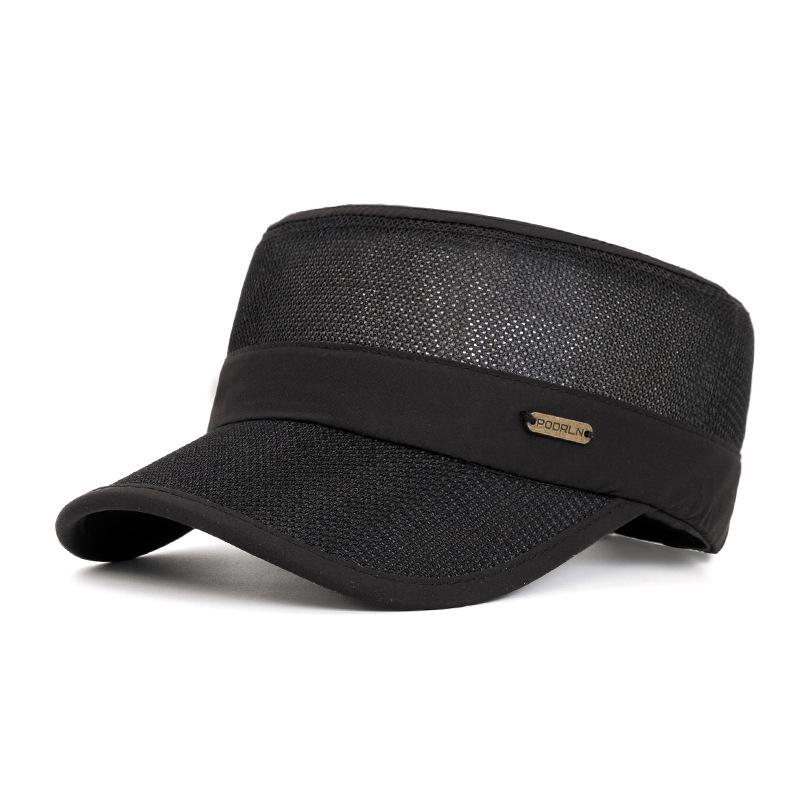 Summer Breathable Mesh Flat Hat Men's Golf Sports Sun Hat Quick-Drying Cap