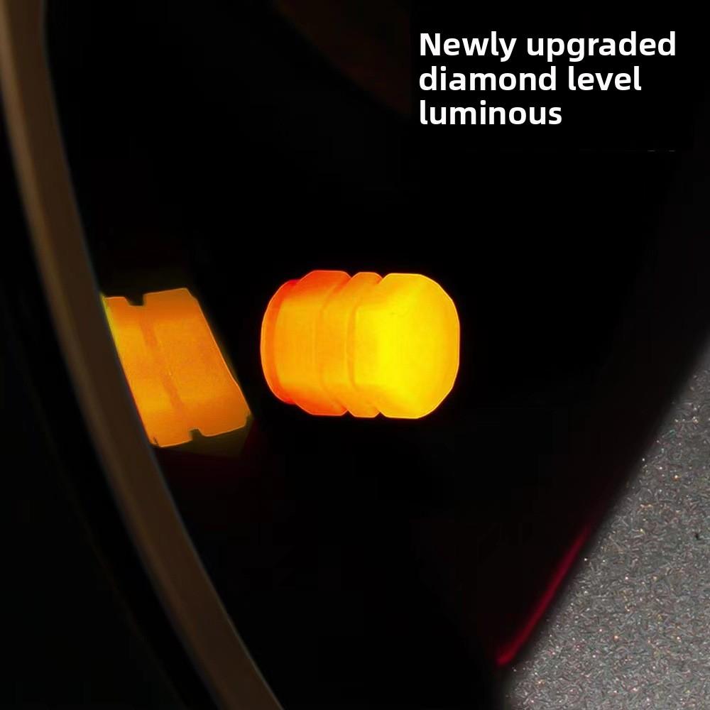 

4PCS Luminous Valve Cap Car Tire Valve Core Cover Motorcycle Electric Bike Air Nozzle Cover 4PCS жёлтый
