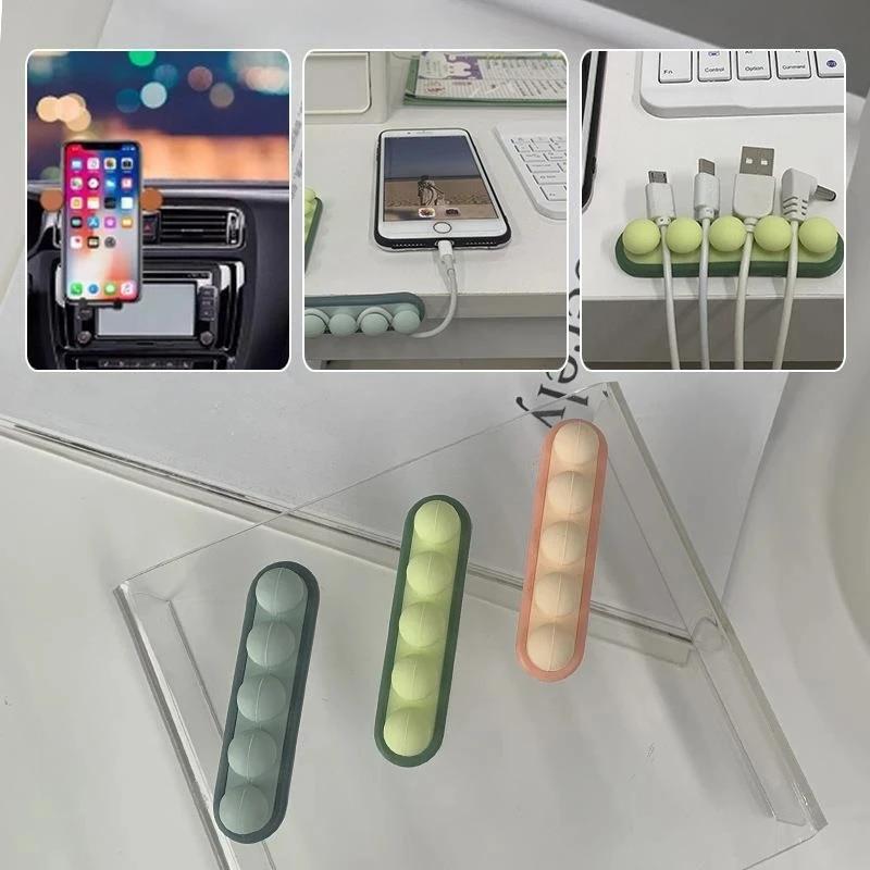 Desktop Fixed Pea Wire Organizer Wire Organizer Storage Hub Self-adhesive Winder Data Wire Winder Office Desk Management Folder