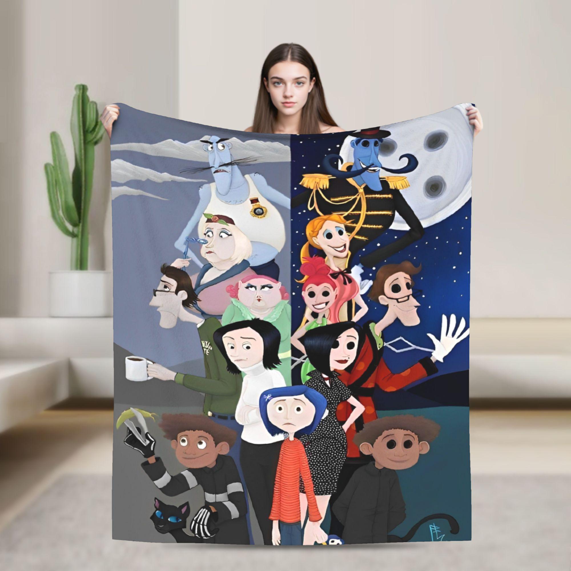

Super Soft BlanketChild Airplane Travel Coralines Throw Blanket Horror Flannel Bedspread For Living Room Comfortable Sofa Cover 75cmx90cm
