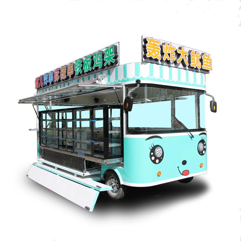 Stainless Steel Mobile Snack Cart: Fast Food, Skewers, BBQ, Cold Drinks - Multifunctional Dining Car for Scenic Areas.