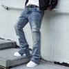 Blugi bărbătești cu fermoar blugi bărbătești rupți spălați modă stradală europeană și americană pantaloni din denim la modă
