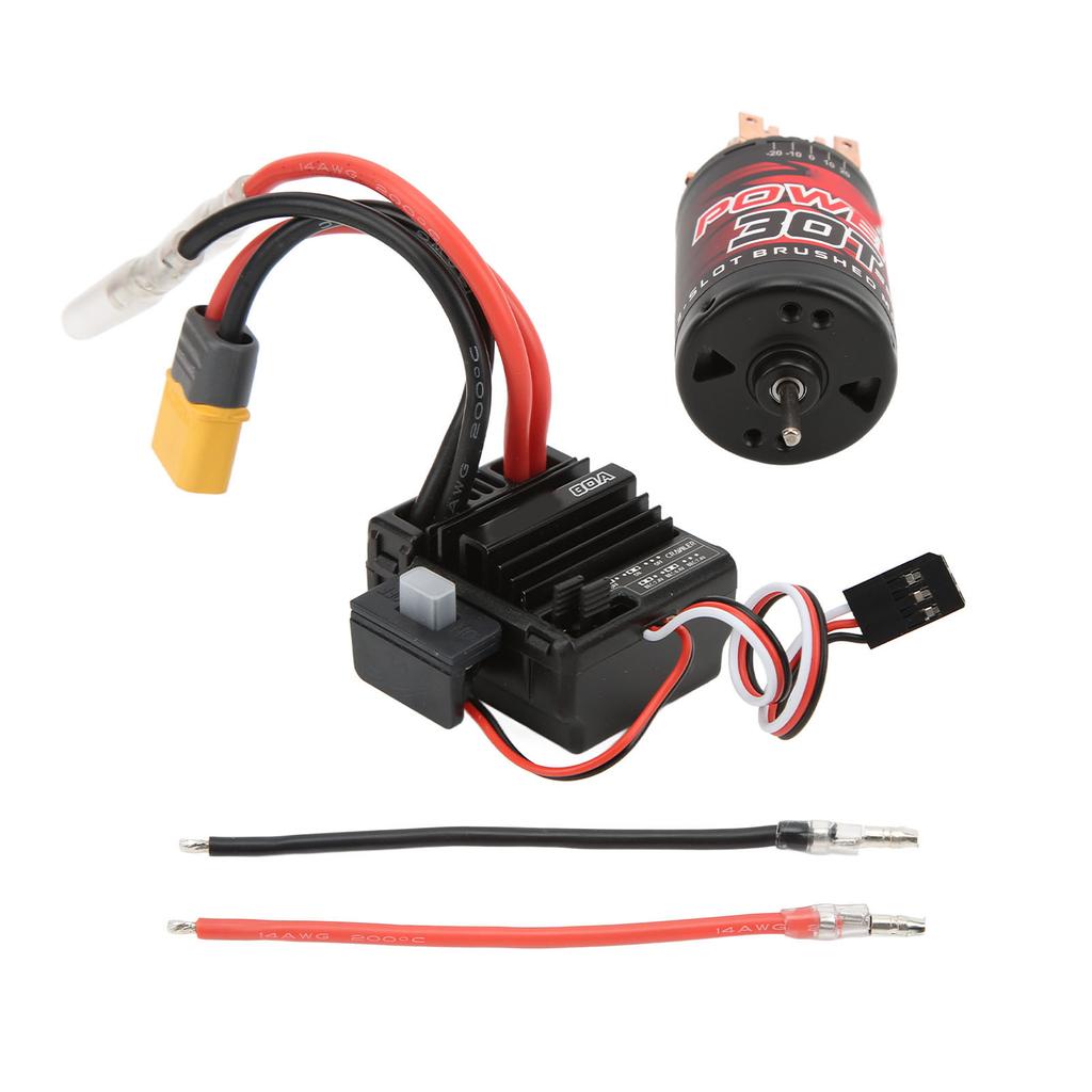 Buy RC 3 Slot 550 Brushed Motor 30T with 80A ESC Combo Set for 1/10 1/ ...