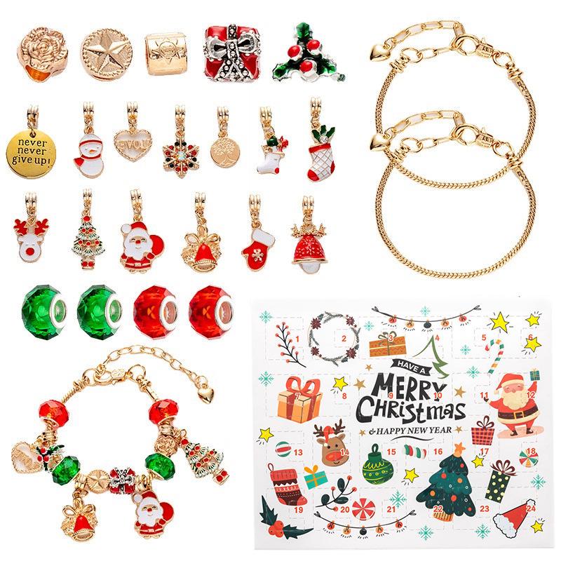 Christmas Jewelry Advent Calendar: Stud Earrings & Necklace In Surprise Gift Box