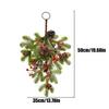 Christmas Wreath Teardrop Wreath Berry Pine Cones Decor Artificial Holiday Garland For Holiday Indoor Fireplace Mantle Porch